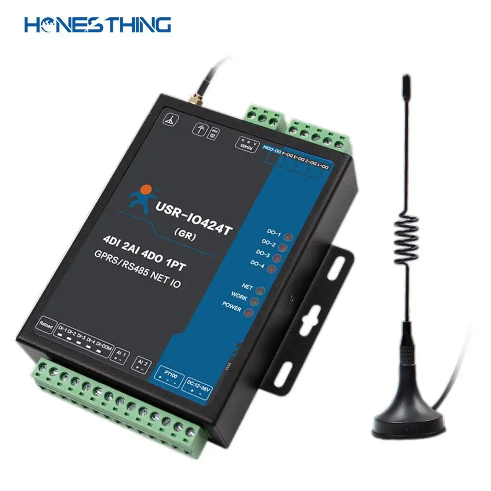 HonesThing поддержка GSM/GPRS Поддержка USR Cloud 4 канальный RTU сетевой контроллер IO RS485 Modbus
