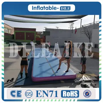 

12X2X0.2M blue and red High quality DWF material inflatable air tumble track outdoor tumble track