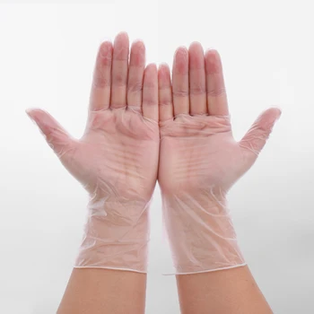 

100Pcs/Box Disposable Gloves PVC Latex Transparent Universal Finger Protective for Kitchen Beauty Care Housework Cleaning
