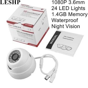 

LESHP 3.6mm 1080 HD Security Camera 24 LED Lights Night Vision Waterproof Outdoor Security Surveillance 80 degree viewing angle