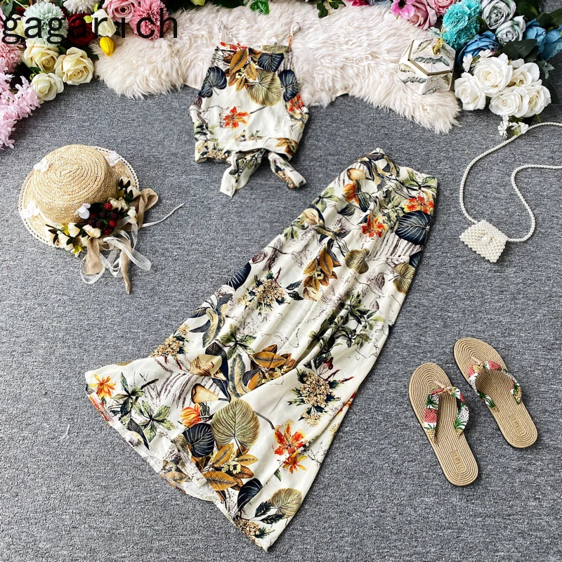 Женский топ с вырезом-лодочкой Лето комплект 2 шт. Длинная пляжная юбка |