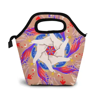 

Print Animalistic Mandala Lunch Bag Lunch/ice Bags Portable Insulated Picnic Food Box for Women Men