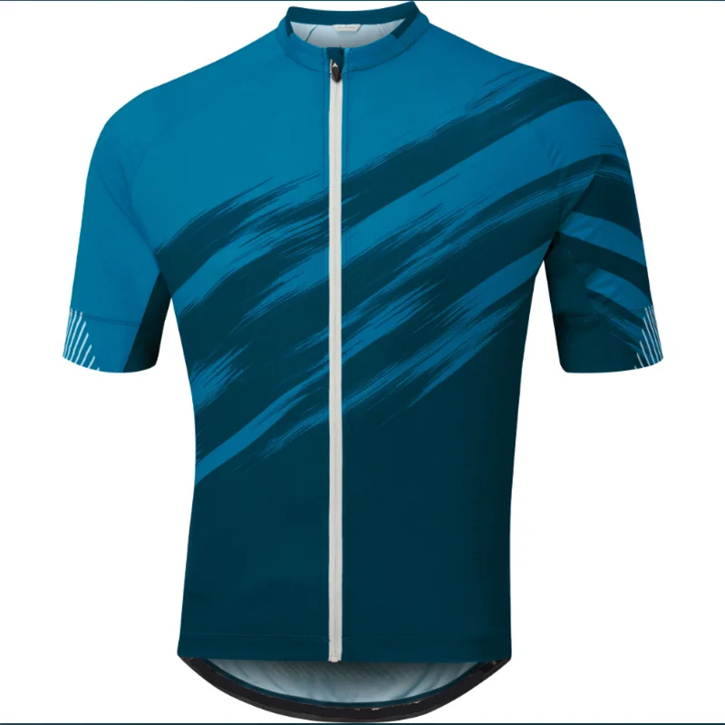 thumbnail image 1 of Camiseta de ciclismo de manga corta con cremallera y estampado personalizado por sublimación de color para hombre, diseño de equipo OEM de alta calidad con bolsillo, 1 of 4