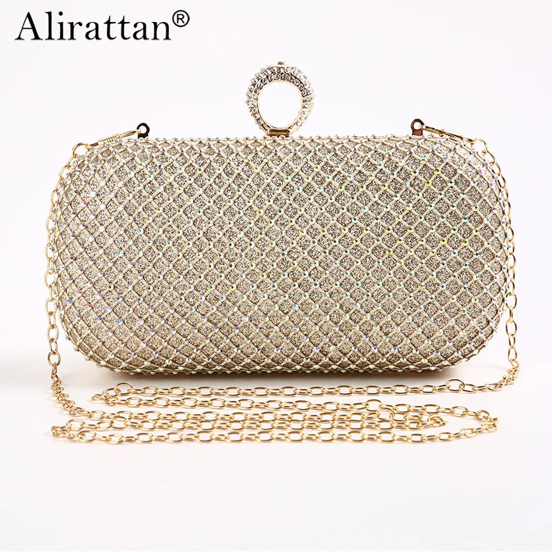 

Роскошные маленькие вечерние клатчи Стразы для женщин, новинка 2022, модная Брендовая женская сумка-мессенджер на плечо с цепочкой, сумка для ужина