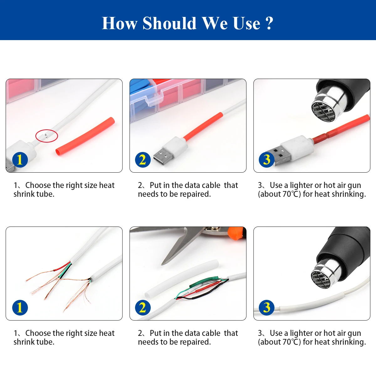 Kit de embalagem termo retrátil, tubo termo