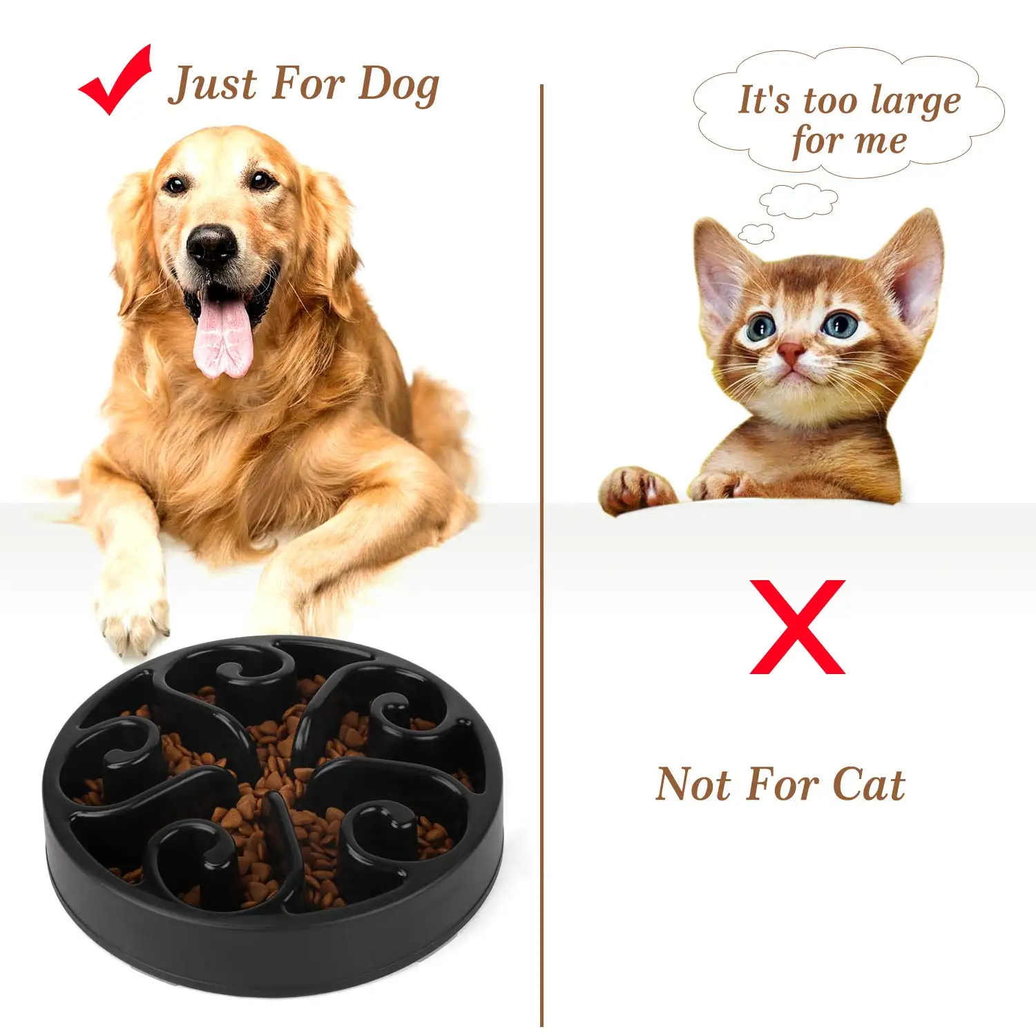 Dog Feeding Bowl Slow Feeder Bath Non Slip Non Toxic Pet Accessories Dog Slow Feeder Bowl For Cat Pets Slow Feeder Dog Bowl