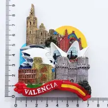 Креативные магниты на холодильник в Валенсии, испанский пейзаж, наклейки на холодильник, украшение дома, сувениры для путешествий