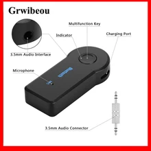 GRWIBEOU-adaptador inalámbrico Bluetooth 3,5mm, adaptador AUX de Audio, receptor de Audio para música, hogar y coche