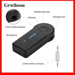 GRWIBEOU – adaptateur récepteur Audio Bluetooth sans fil, 3.5mm, AUX, pour la maison et la voiture 