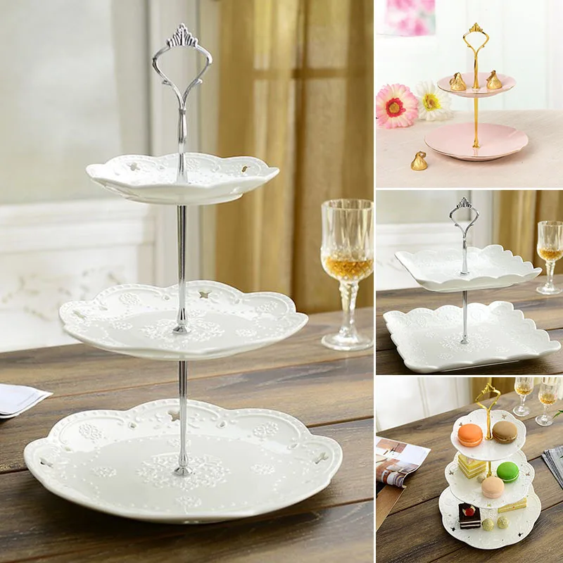 Birthday Cake Plate Stand Home Wedding Party Dessert Cupcake 2 Tier High Quality