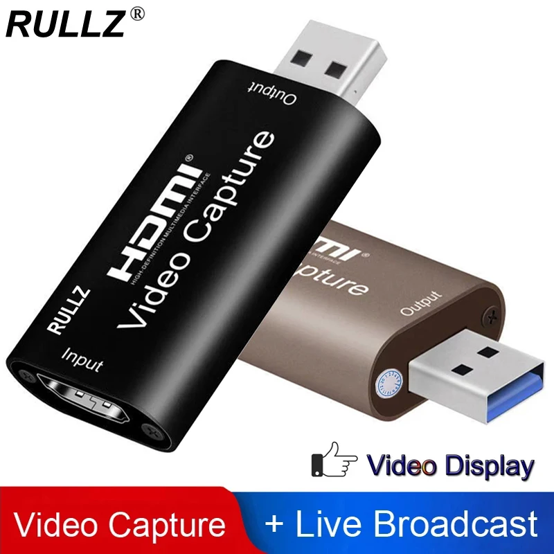 Rullz 4K видео карта захвата USB 3 0 2 HDMI Захват записи коробка для PS4 игра dvd видеокамеры