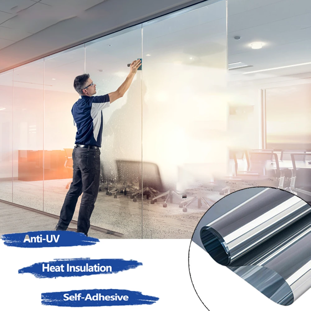 Privacy Window Film Sun Blocking Mirror Reflective Window Tint One Way Heat Control Vinyl Anti UV Glass Stickers For Home Office window film window privacy film window tint sticker