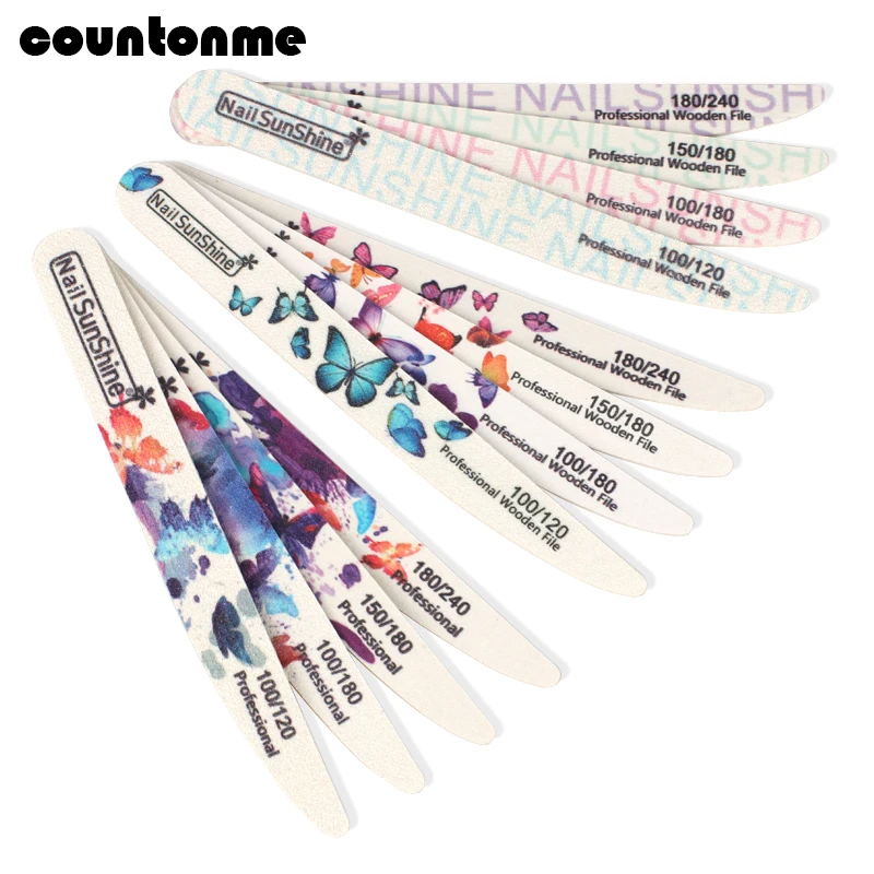 Good Buy Sandpaper Files-Buffer Nail-Files Uv-Gel-Polisher-Tools Wood-Stick 100/180 for 10pcs/Lot rZKVkkekk