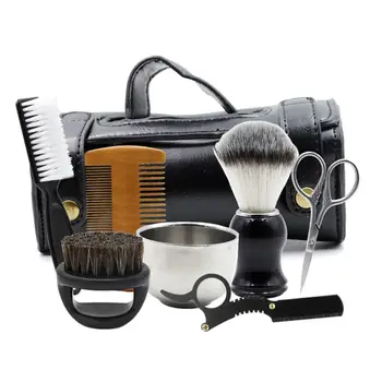 

Beard Care Set Beard Razor Comb Brush Whiskers Scissors Portable Travel Toolkit NEW
