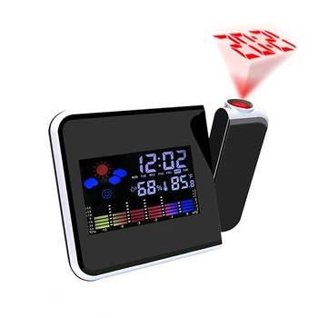 

2019 snooze alarm clock digital clock backlight LED weather report hygrometer thermometer table decoration desk tool