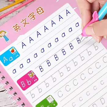 

Magic Calligraphy That Can Be Reused English Handwriting Copybook Set Preschool Kindergarten Practice Calligraphy XH8Z