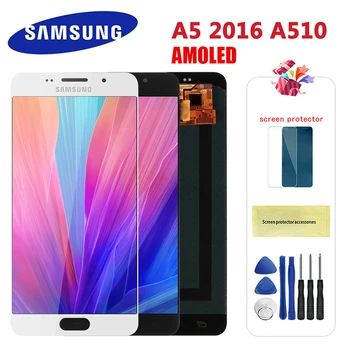 

SUPER AMOLED 5.2'' LCD For SAMSUNG Galaxy A5 2016 A510 A510F A510M A510FD LCD Display with Touch Screen Digitizer Assembly