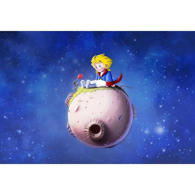 Виниловый фон для фотосъемки с рисунком из мультфильма «Маленький принц» из полиэстера для детей реквизит для фотостудии G073