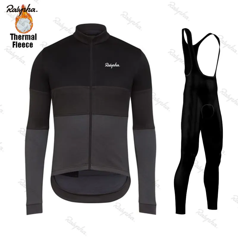 RCC Raphaing winter fleece bike suit Ropa Ciclismo men's top jersey outdoor riding mountain bike bicycle long sleeve riding suit - Цвет: 17