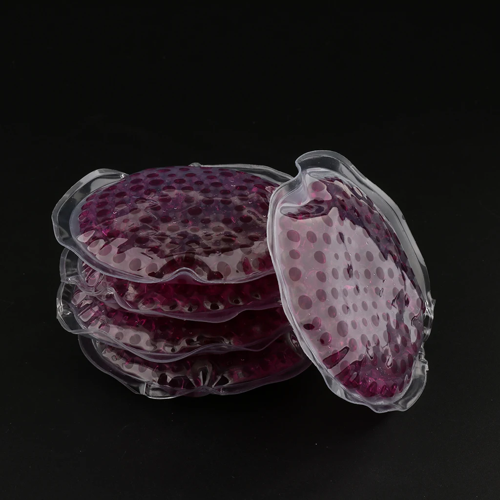 5pcs Round Reusable Gel Heat Cold Pack Freezable Microwavable Mask for Tired Eyes Injuries Headaches Puffy Eyes