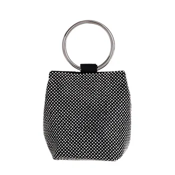 

2020 women diamond bucket evening clutch bags black bling shoulder bags fashion dinner purse for girls drop shipping MN1716
