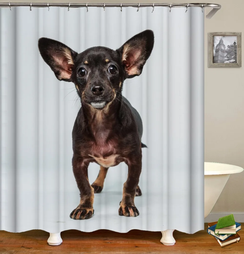 Cute cartoon animal pattern shower curtain bathroom supplies waterproof fabric shower curtain for home decoration