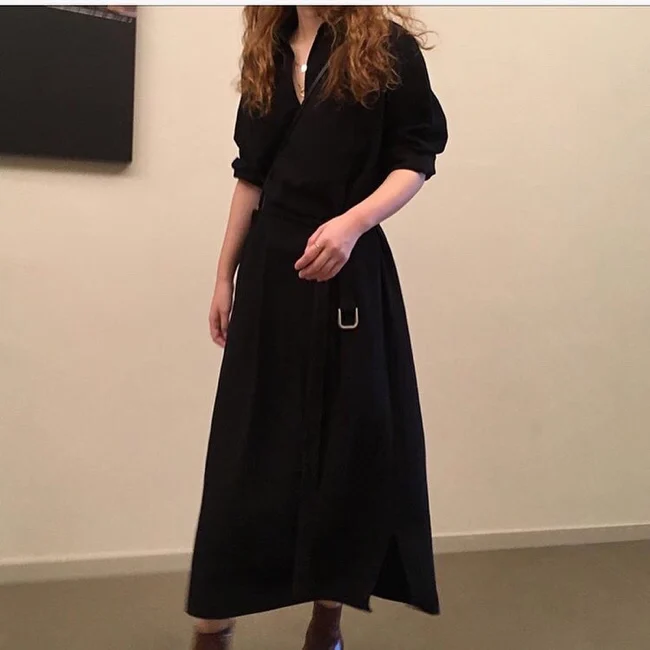 Женское осеннее длинное однотонное черное платье с v-образным вырезом, женское ТРАПЕЦИЕВИДНОЕ ПЛАТЬЕ, поясная сумка, плюс размер, тонкий халат, Femme Sukienki Jurken