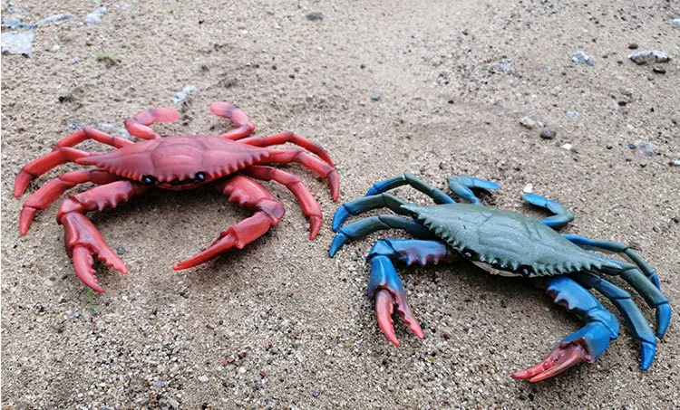 Крестообразная морская игрушка голубая фигура краба сплошной пластиковый Краб Животное Модель Дети ранее детство обучающий
