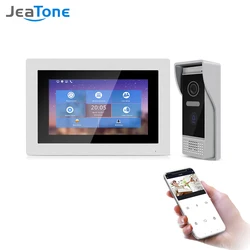 Jeatone sistema de intercomunicación para el hogar, intercomunicador inteligente inalámbrico con WiFi, Vídeo IP, Monitor AHD completamente táctil, cámara de teléfono y puerta con cable, aplicación Tuya