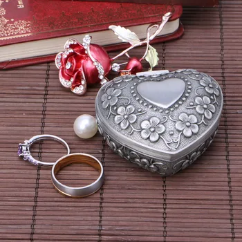 

Heart Love Jewelry Box Antique Alloy Case Ring Earring Necklace Storage Holder N58F