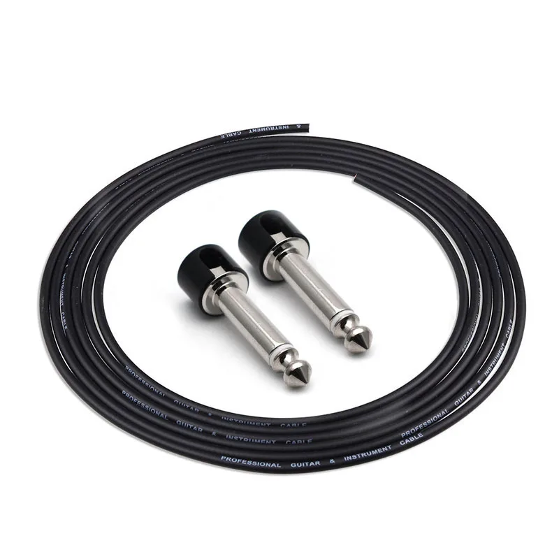 Black Cap Cable Kit DIY 1 компл. Solderless 6,35 моно штекер гитарный кабель педаль эффектов кабель с 1 м ПВХ кабель - Цвет: Black Cap Cable Kit
