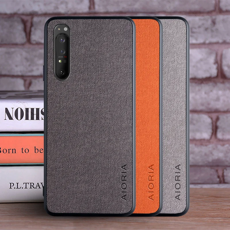 Чехол для Sony Xperia 1 iii coque роскошный текстильный кожаный чехол мягкий ТПУ Жесткий