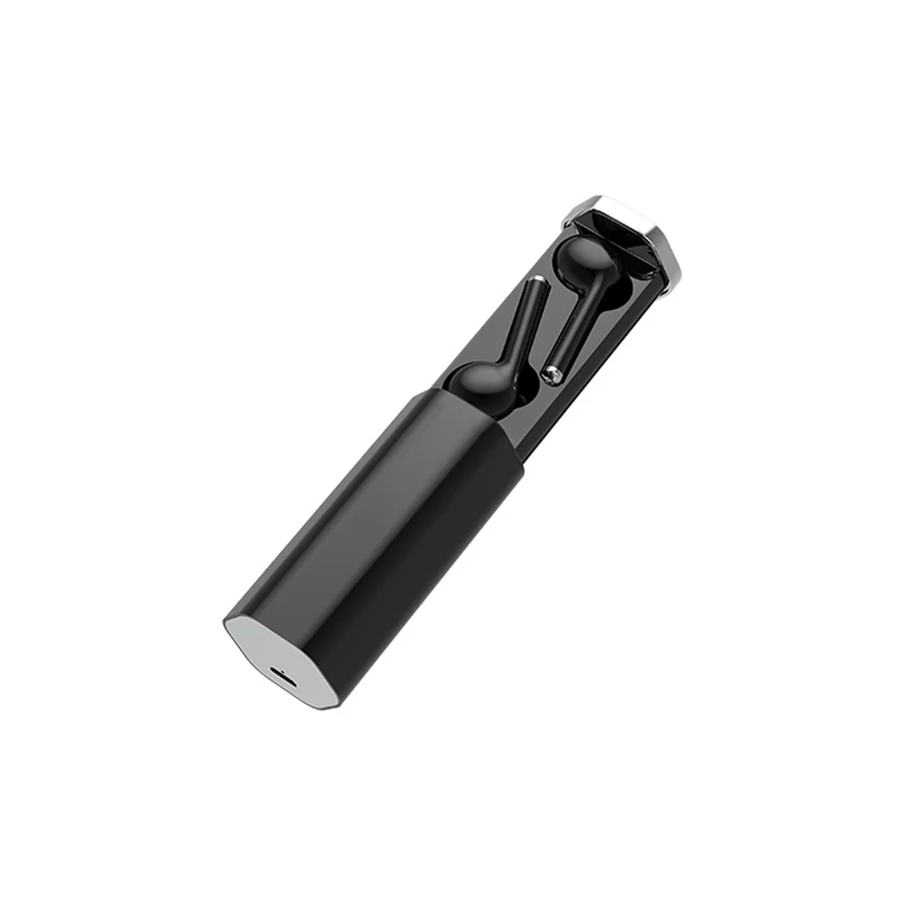 TW50 Bluetooth наушники HiFi стерео Бас шумоподавление Гарнитура двойной микрофон с зарядным устройством Беспроводные спортивные наушники - Цвет: Black