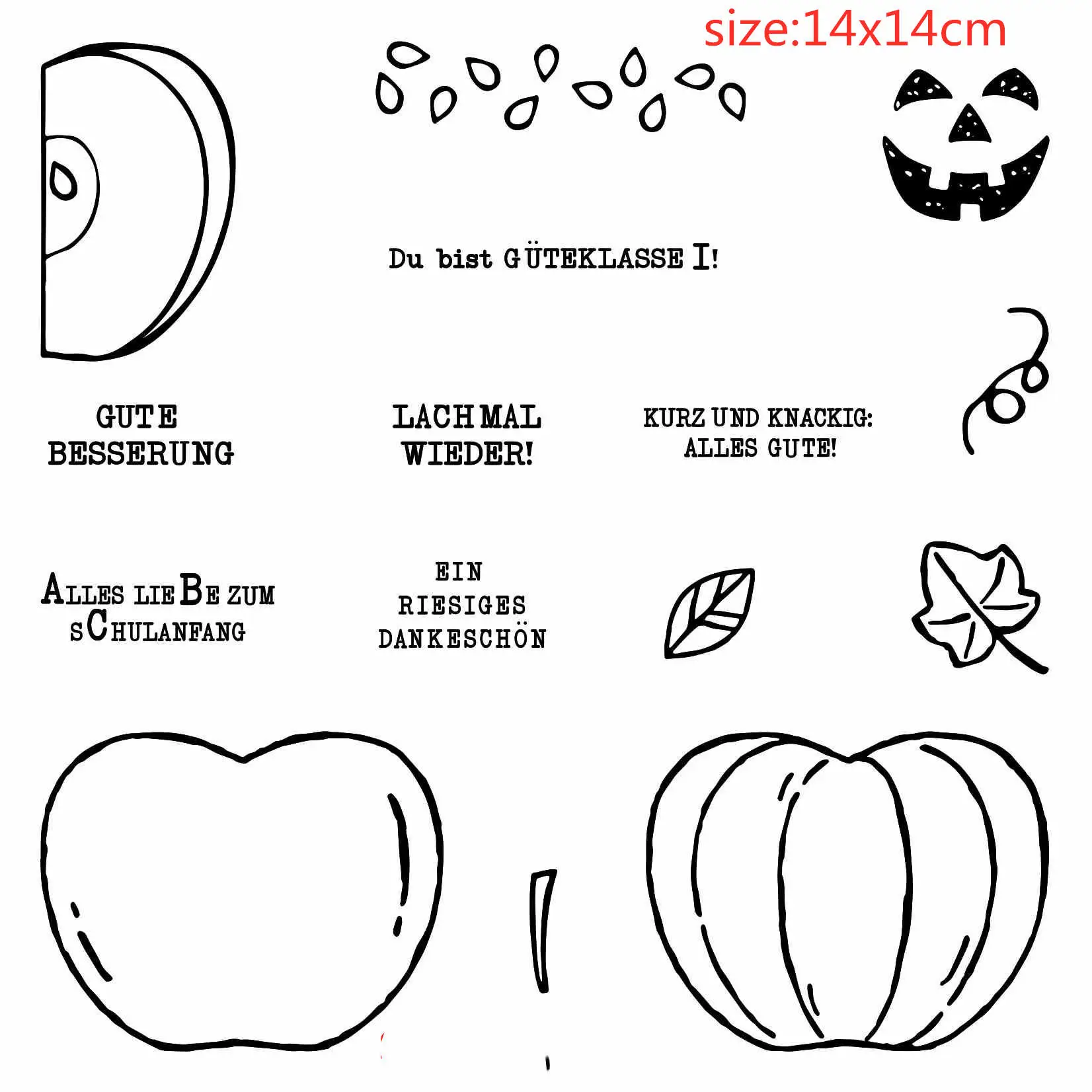 Немецкая Тыква шаблон штамп и металлические штампы Скрапбукинг алфавит штамп тиснение ремесло изготовление силиконовые прозрачные штампы
