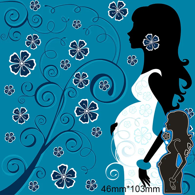 New Metal Cutting Dies Elegent Pregnant Woman For Card DIY Scrapbooking stencil Paper Craft Album template 46*103mm | Дом и сад