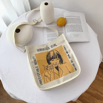 

Spring and summer canvas small bag female bag new wave wild cute style shoulder messenger bag casual handbag female Fashion