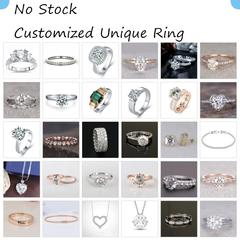 

Customized moissanite ring rose gold white gold yellow gold are available, 9K 10K 14K 18K and Platinum according to your needs