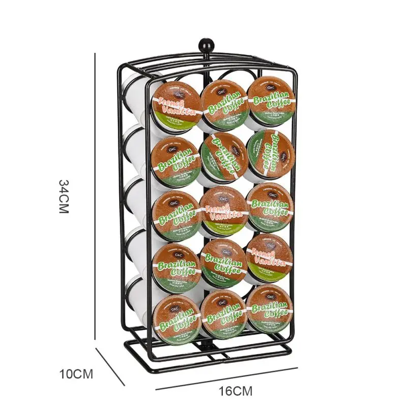 Стеллаж для хранения кофейных капсул металлический держатель кофейных капсул Железный хромированный Кронштейн хранение кофейных капсул