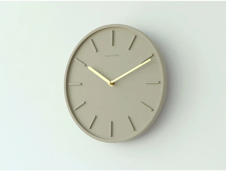 Modern Minimalist Wall Clock Concrete And Copper 11-Inch Measuring-Creative Home Clock New Style Northern European-Style Cement