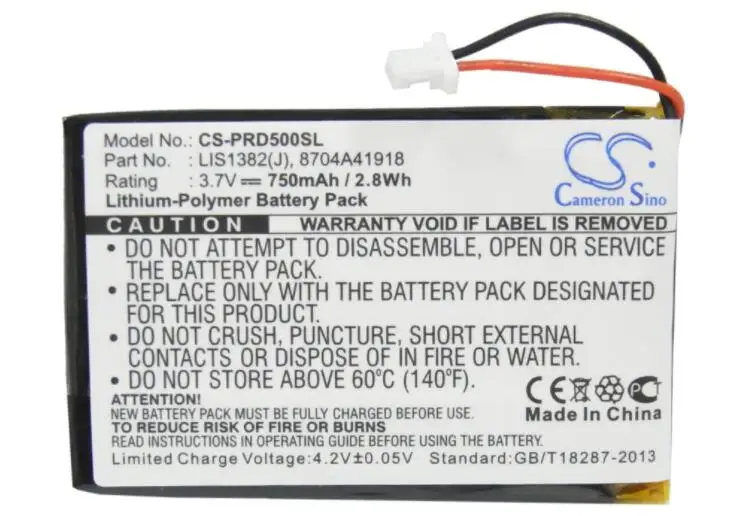 Cameron sino 750 мАч батарея для SONY Портативный считыватель PRS-500 PRS-500U2 PRS-505 1-756-769-11 8704A41918 LIS1382(J