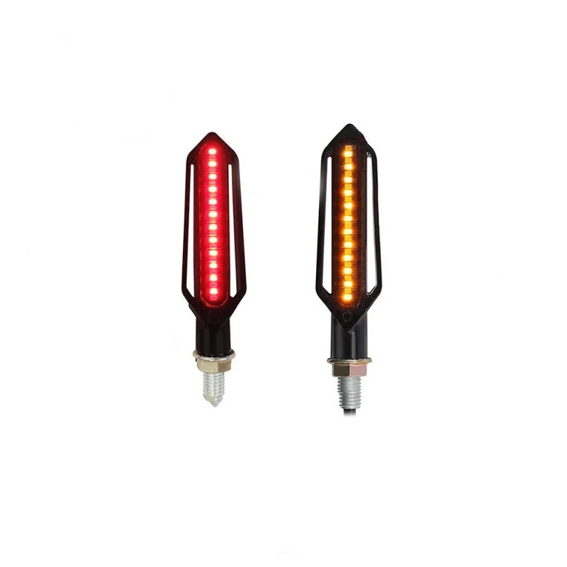 4 шт течет мотоцикл указатели поворота мигает указатели поворота Янтарный 12V универсальный для мотоцикла и скутера - Цвет: 2Pcs Rear light