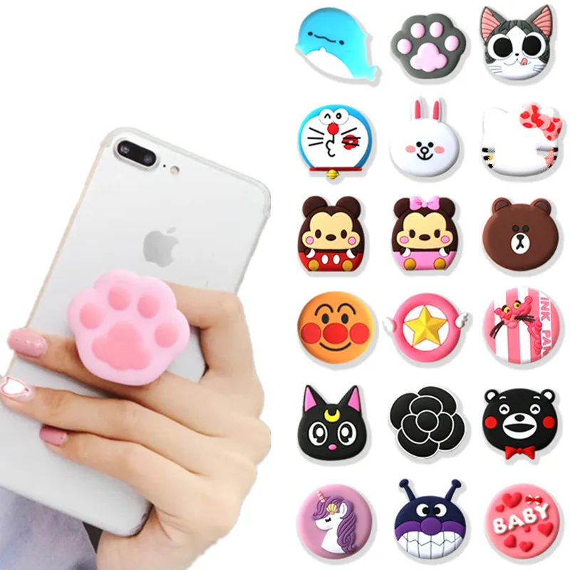 

Universal Mobile Phone Bracket Cute 3D Animal airbag Phone Expanding Stand Finger Holder rabbit bear phone finger holder Stand