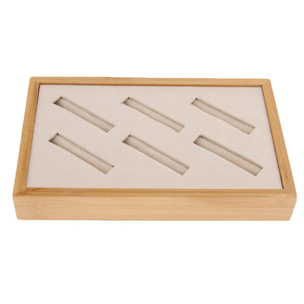 

Ring Bracelet Display Stand Tray Wood For Jewelry Shop Exhibition 6 Grids