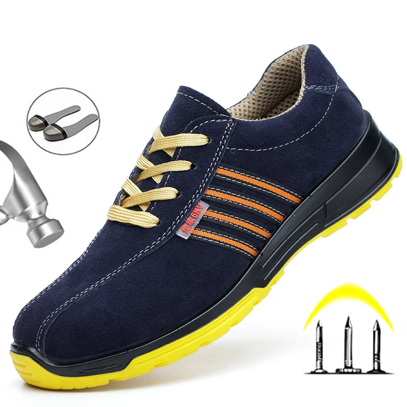 Zapatos de seguridad para hombre, botas de trabajo con puntera de acero, zapatos de trabajo protectores, zapatillas ligeras, novedad de 2021