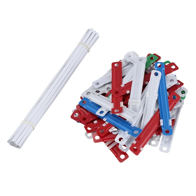 

50 Sets Assorted Color Documents Files Metal Clamps Paper Fasteners