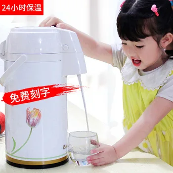 

Air pressure thermos bottle large capacity 3L household stainless steel thermos flask bottle kettle drinkware