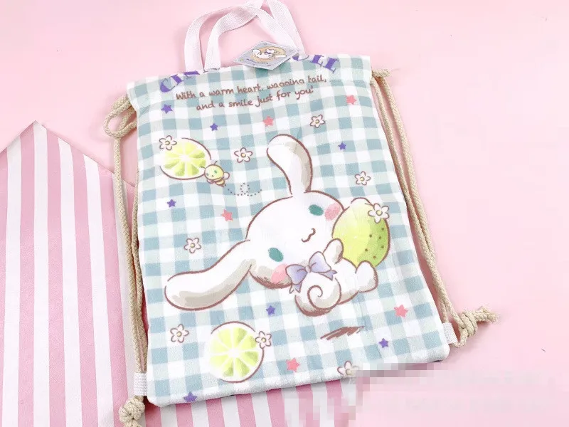 60 шт./лот Cinnamoroll сумка на шнурке с логотипом собаки, холщовые сумки