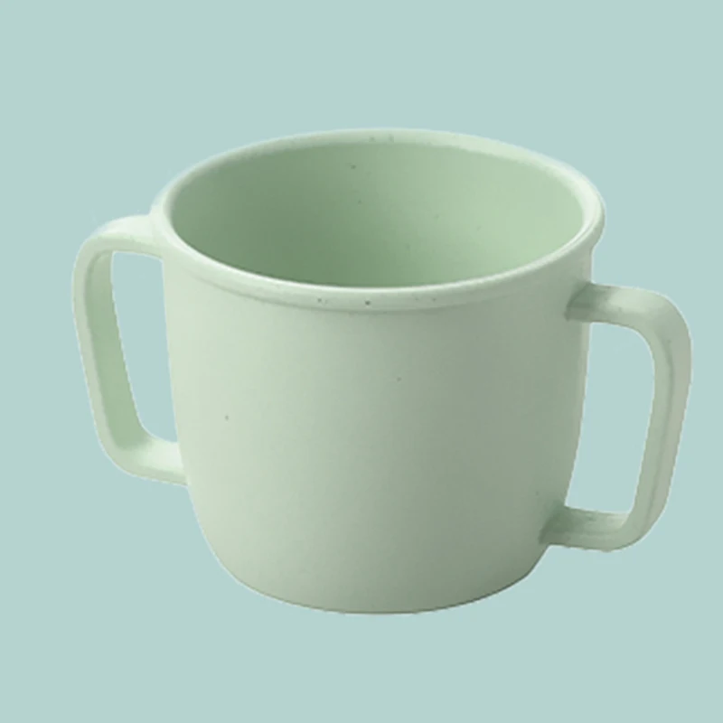 Пшеничная соломенная Экологичная чашка для воды для детей, чашка для завтрака с двойной ручкой, Экологичная чашка для молока и напитков для детей
