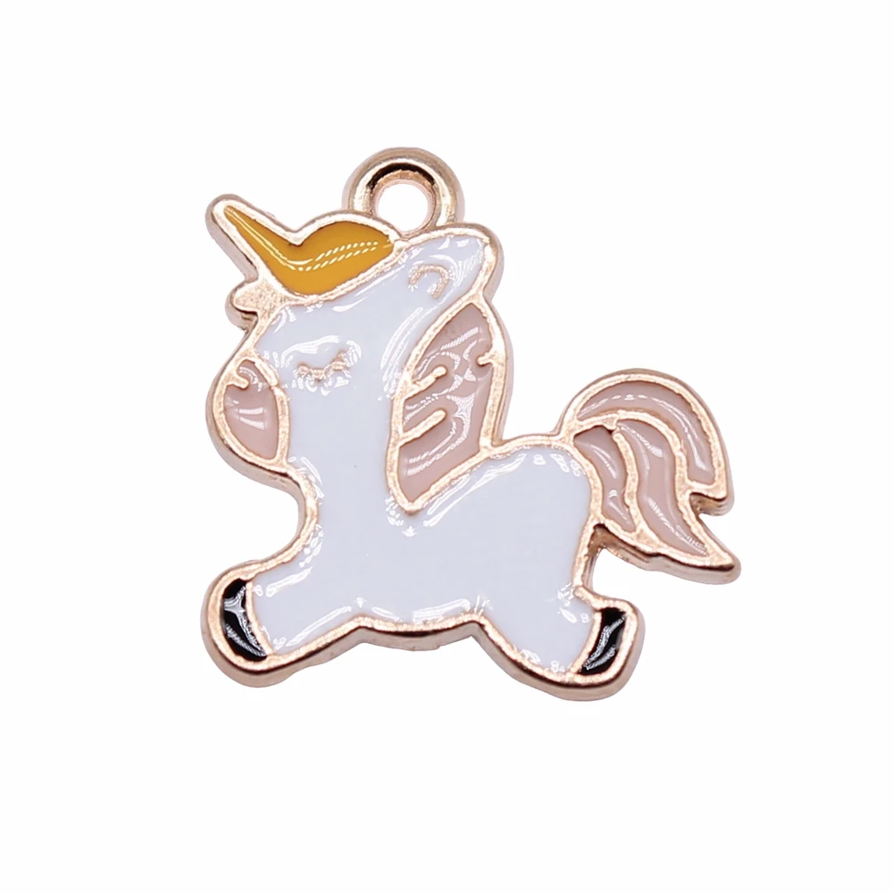 

WYSIWYG 10pcs 18x18mm KC Gold Color Unicorn Charms Pendant For Jewelry Making Earring Making Accessories
