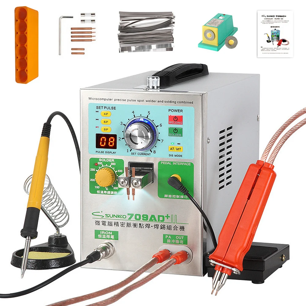 

SUNKKO 709AD+ Spot Welder 3.2KW Automatic Pulse 18650 Battery Pack Spot Welding Machine With Soldering Iron Handheld Welding Pen